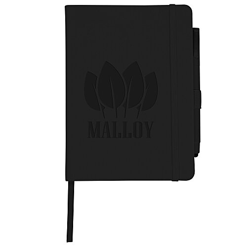 Vienna Satin Touch Hard Cover Notebook with Pen - Debossed Main Image