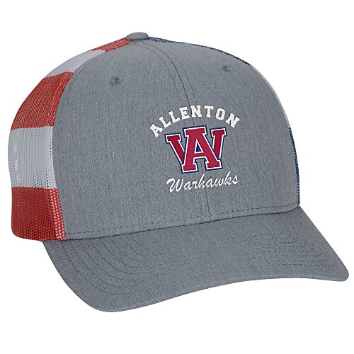 Richardson Printed Mesh Back Trucker Cap - FLAG Main Image