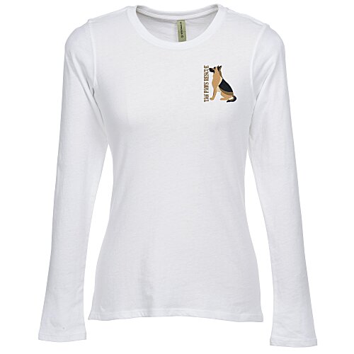 Econscious Organic Cotton LS T-Shirt - Ladies' - White - Embroidered Main Image