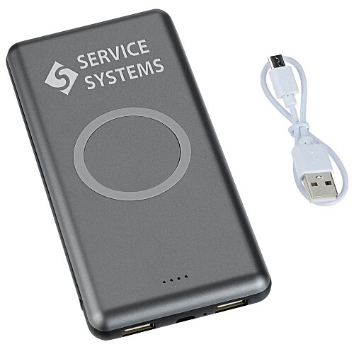 Light-Up Logo Qi Wireless Power Bank - 10,000 mAh - 24 hr Main Image