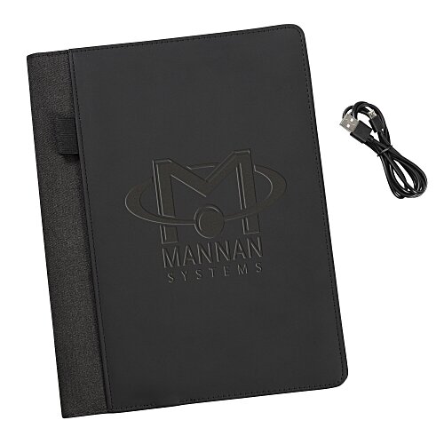 Vienna Satin Touch Wireless Charging Padfolio Main Image