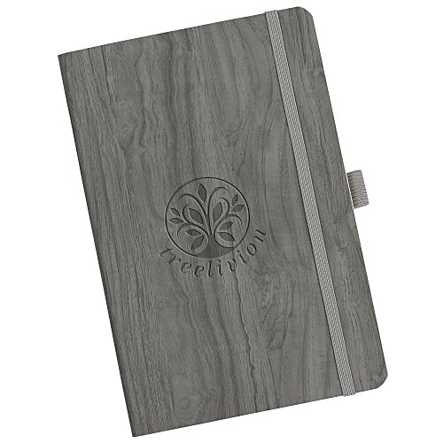 Soft Touch Wood Grain Notebook - Debossed Main Image