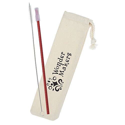 Park Avenue Stainless Straw Set in Cotton Pouch - 1 Pack Main Image