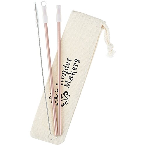 Park Avenue Stainless Straw Set in Cotton Pouch - 2 Pack Main Image