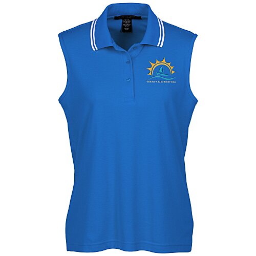 CrownLux Performance Plaited Tipped Sleeveless Polo - Ladies' Main Image