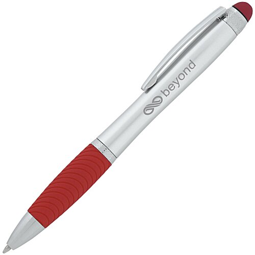 Evantide Light-Up Logo Stylus Twist Pen - Silver - 24 hr Main Image