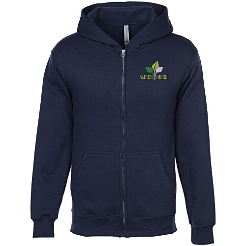 Lightweight 7-oz Fleece Full-Zip Hoodie - Embroidered Main Image