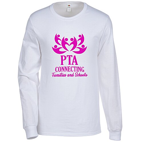 Fruit of the Loom Iconic LS T-Shirt - White Main Image