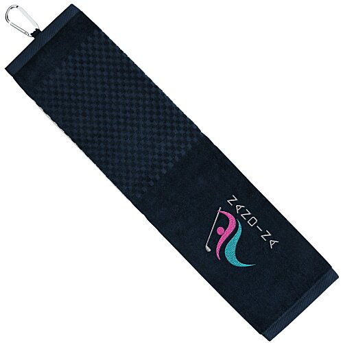 Trifold Scrubber Golf Towel with Carabiner Clip Main Image