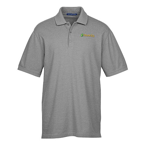 Easy Care Wrinkle Resist Cotton Pique Polo - Men's - Heather - 24 hr Main Image