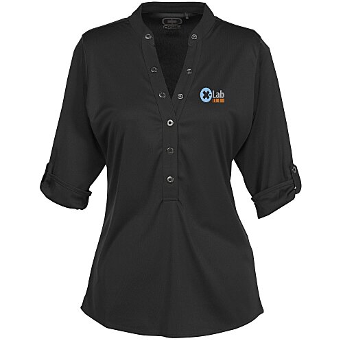 OGIO Poly Interlock Stay-Cool Henley - Ladies' - 24 hr Main Image