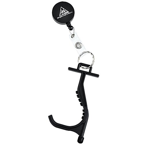 No Contact Keychain with Retractable Badge Holder - 24 hr Main Image