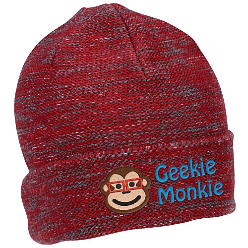 Multi-Melange Knit Beanie with Cuff Main Image