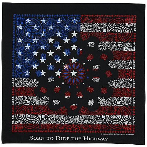 Black Flag Paisley Bandana - 22 inches x 22 inches Main Image