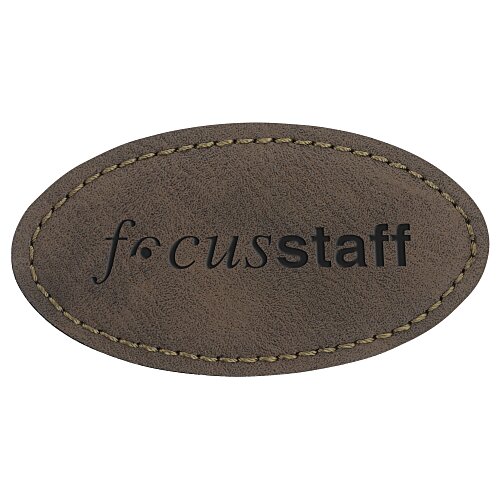 Leatherette Name Badge - Oval - 1-1/2" x 3" Main Image