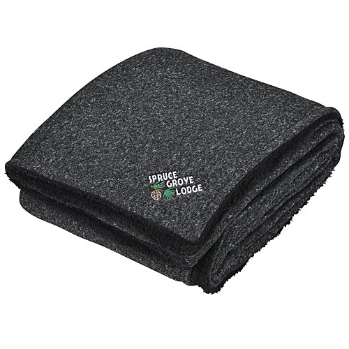 Sherpa Backed Heathered Blanket Main Image