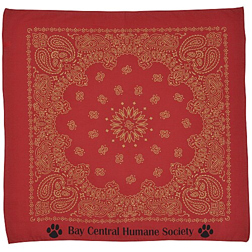 Metallic Paisley Bandana - 22" x 22" Main Image