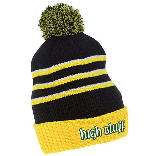 Richardson Stripe Pom Beanie with Cuff Main Image