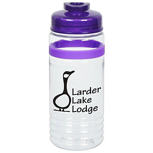 Clear Impact Banded Line Up Bottle with Flip Drink Lid - 20 oz. Main Image