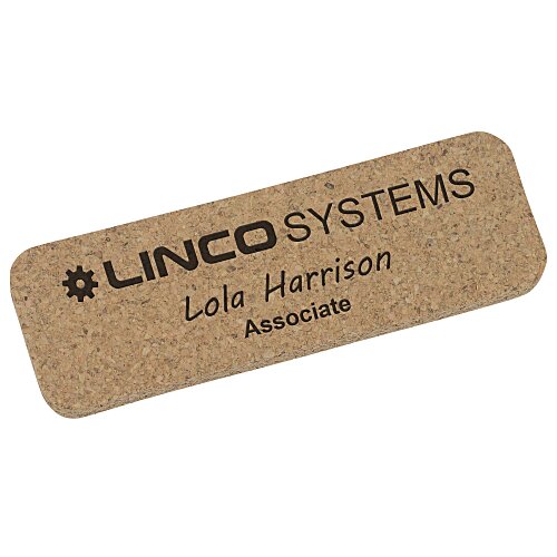 Napa Cork Name Badge  - 1" x 3" Main Image