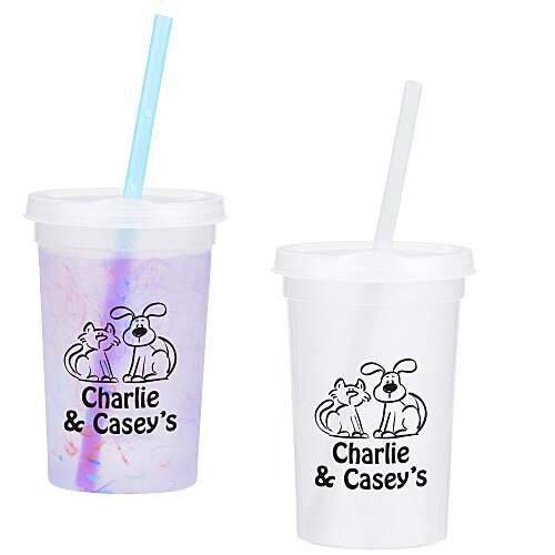 Rainbow Confetti Mood Cup with Straw - 20 oz Main Image