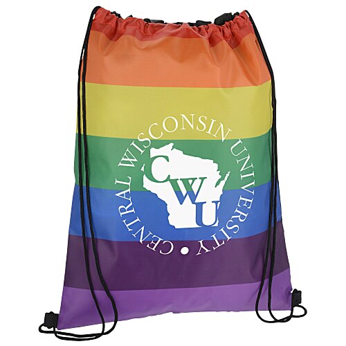 Rainbow Drawstring Sportpack - 18 inches x 14 inches Main Image