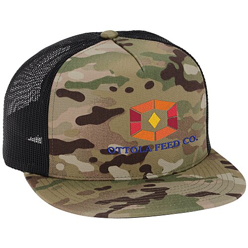 Yupoong Five Panel Classic Mesh Trucker Cap - Camo Main Image