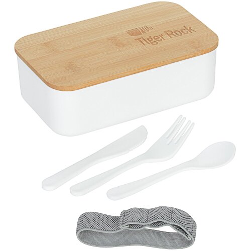 Divided Bento Box with Bamboo Lid Lunch Set Main Image