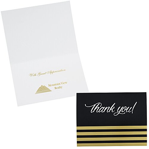 Gold Stripes Thank You Card Main Image