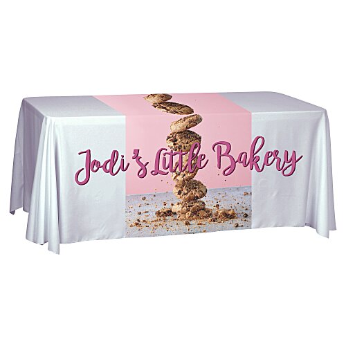 Hemmed Antimicrobial Open-Back Table Throw - 6' Main Image