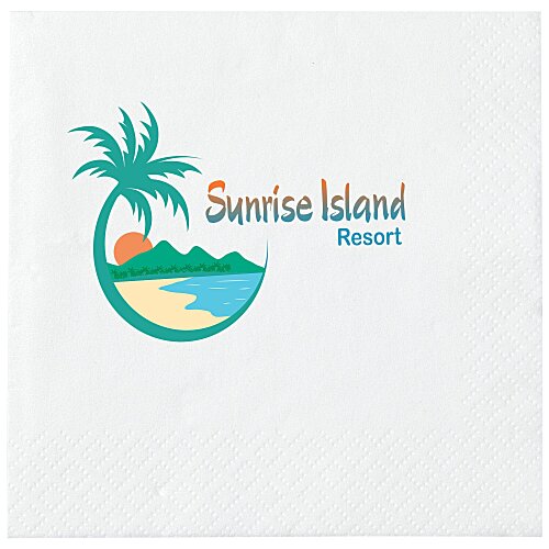 Beverage Napkin - 3-ply - White - Full Color Main Image