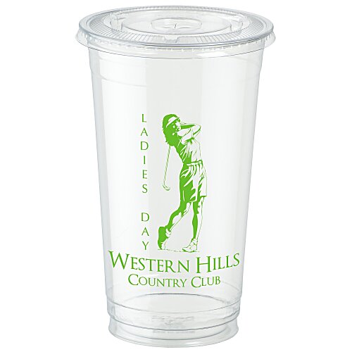 Clear Soft Plastic Cup with Lid - 32 oz. Main Image