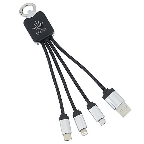 SCX Stellar Light-Up Logo Charging Cable - Rectangle Main Image