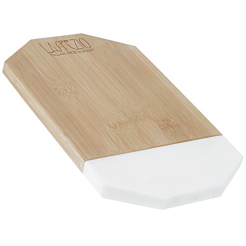 Octagonal Marble & Bamboo Cutting Board Main Image