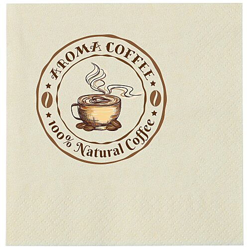 Beverage Napkin - 3-ply - Ivory - Full Color Main Image