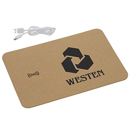 Cork Wireless Charging Mouse Pad Main Image