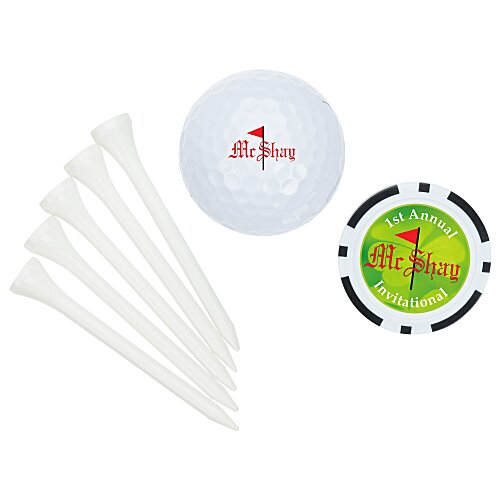 Golf Ball Tee Pack with Poker Chip Main Image