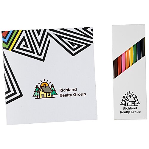 Coloring Book & Pencil Set - Geometric Main Image