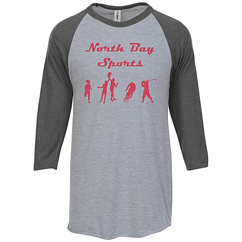 Tultex Fine Jersey 3/4 Sleeve Raglan T-Shirt - Colors Main Image