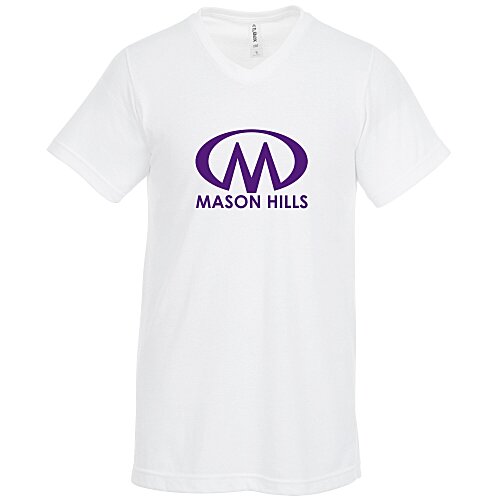 Tultex Polyester Blend V-Neck T-Shirt - Men's - White Main Image