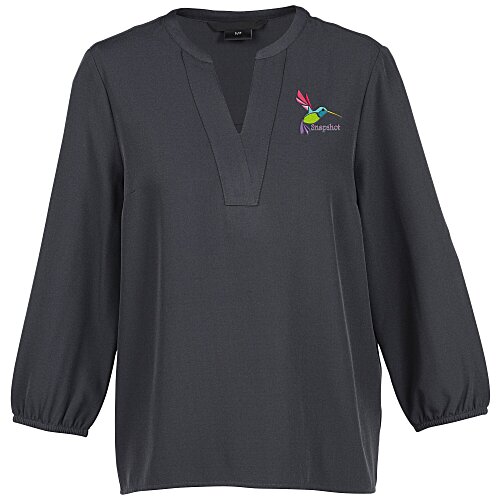 Fine Crepe 3/4-Sleeve Stretch Blouse - Ladies' Main Image