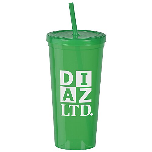 Translucent Stadium Cup with Lid & Straw - 24 oz Main Image