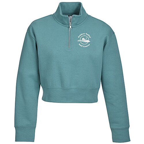 Ultimate 8.3-ounce CVC Fleece Cropped 1/2-Zip Pullover - Ladies' - Screen Main Image
