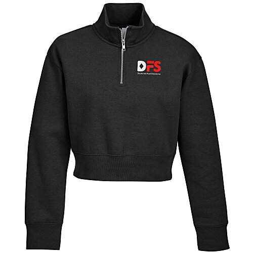 Ultimate 8.3-ounce CVC Fleece Cropped 1/2-Zip Pullover - Ladies' - Embroidered Main Image