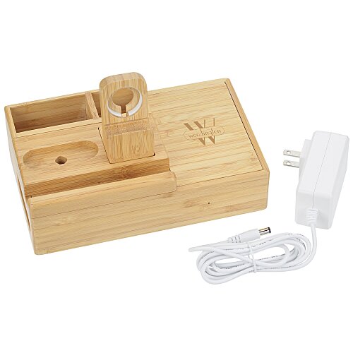 Bamboo Fast Wireless Charging Dock Station Main Image