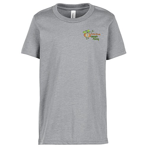 Bella+Canvas Crewneck T-Shirt - Youth - Heathers - Embroidered Main Image
