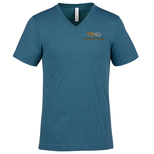Bella+Canvas V-Neck T-Shirt - Men's - Heathers - Embroidered Main Image
