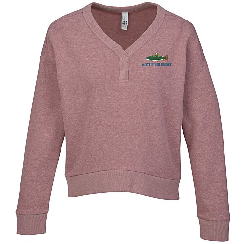 District Perfect Tri Iconic Fleece V-Neck Sweatshirt - Ladies' - Embroidered Main Image