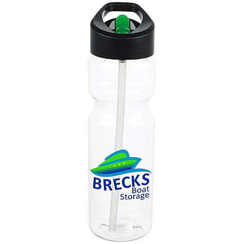 Clear Impact Olympian Bottle with Two-Tone Flip Straw Lid - 28 oz - Full Color Main Image