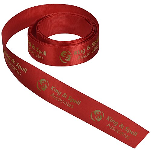 Imprinted Soft Polyester Ribbon - 7/8 inch Main Image